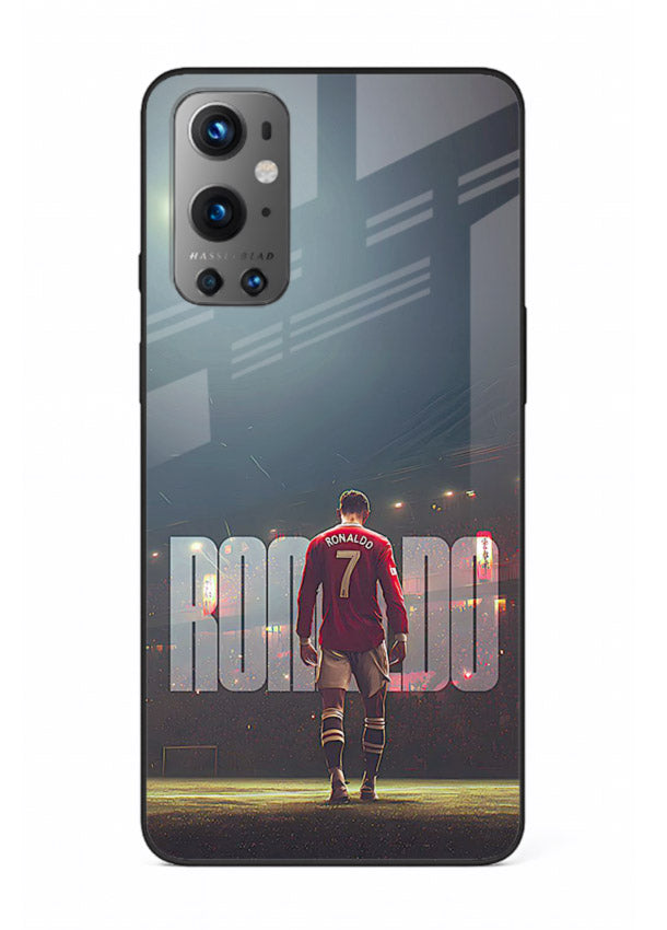Ronaldo stadium night artwork printed on premium tempered glass OnePlus 9 back cover