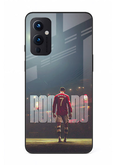 Ronaldo stadium night artwork printed on premium tempered glass OnePlus 9 Pro back cover