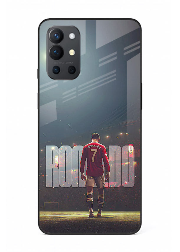 Ronaldo stadium night artwork printed on premium tempered glass OnePlus 9R back cover