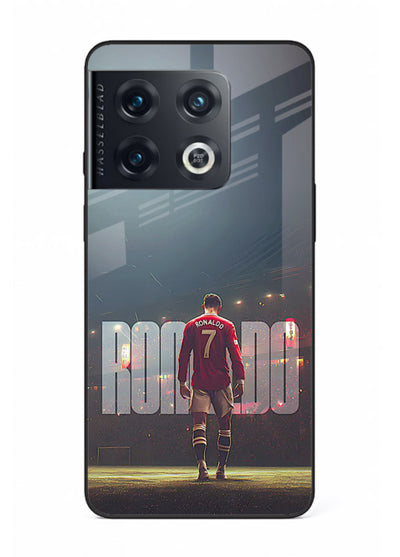 Ronaldo stadium night artwork printed on premium tempered glass OnePlus 10 Pro back cover
