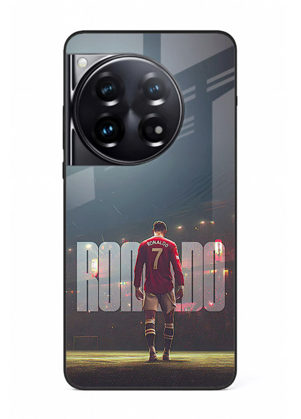 Ronaldo stadium night artwork printed on premium tempered glass OnePlus 12 back cover
