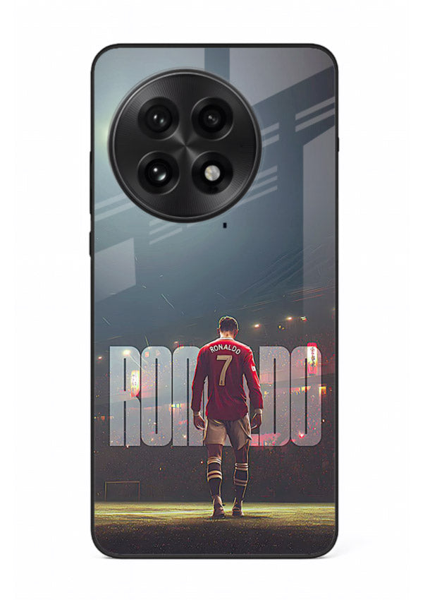 Ronaldo stadium night artwork printed on premium tempered glass OnePlus 13R back cover