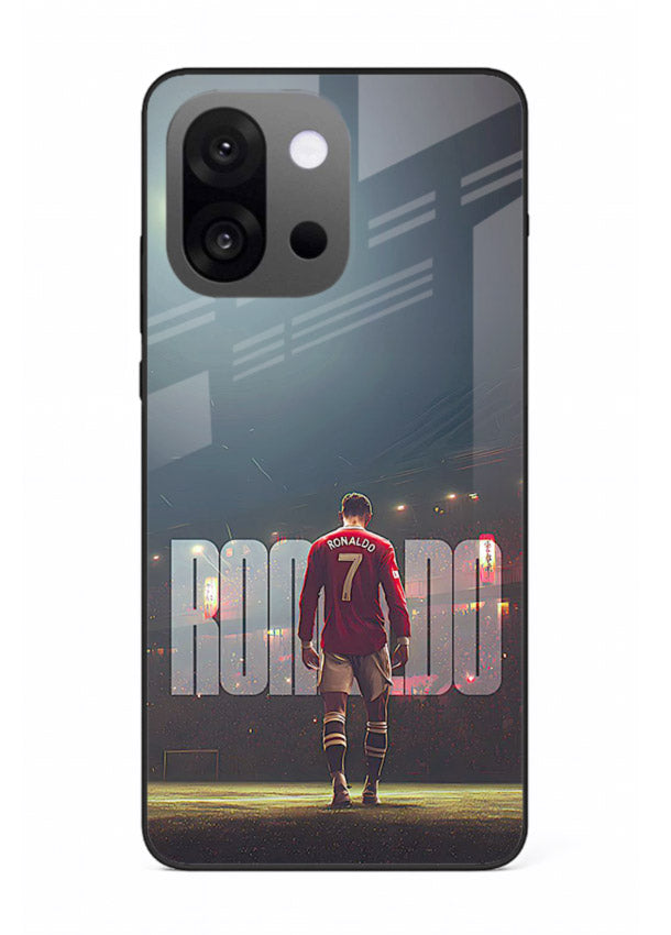 Ronaldo stadium night artwork printed on premium tempered glass OnePlus 13s back cover