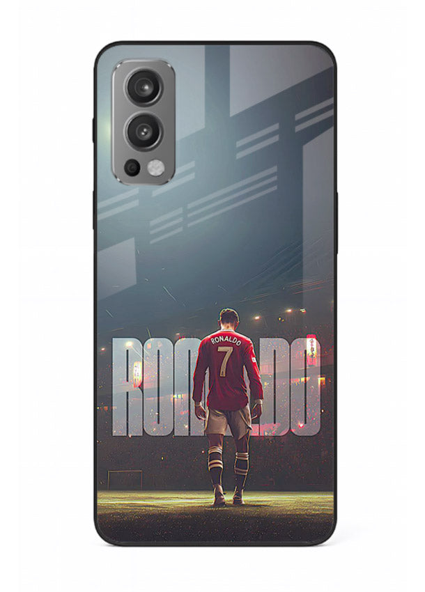 Ronaldo stadium night artwork printed on premium tempered glass OnePlus Nord 2 back cover