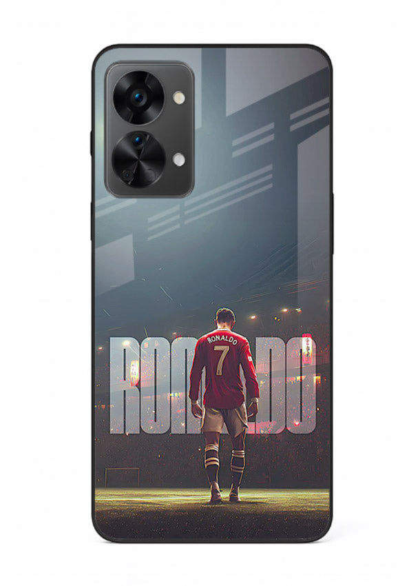 Ronaldo stadium night artwork printed on premium tempered glass OnePlus Nord 2T back cover