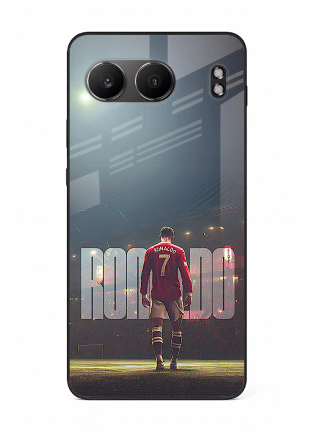 Ronaldo stadium night artwork printed on premium tempered glass OnePlus Nord 4 back cover