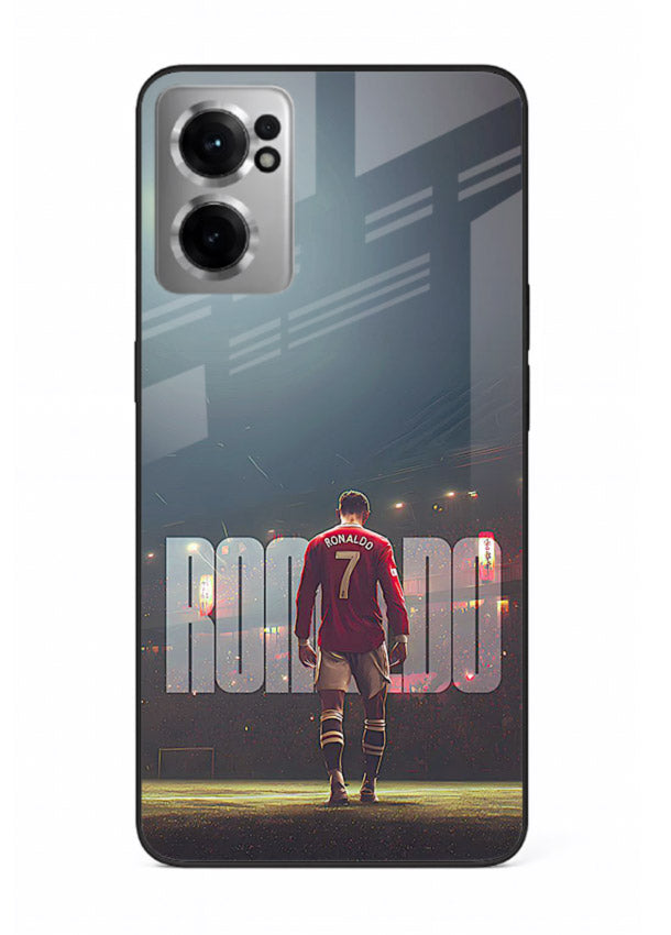 Ronaldo stadium night artwork printed on premium tempered glass OnePlus Nord CE2 5G back cover