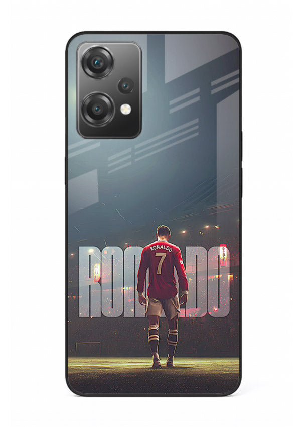 Ronaldo stadium night artwork printed on premium tempered glass OnePlus Nord CE2 Lite 5G back cover
