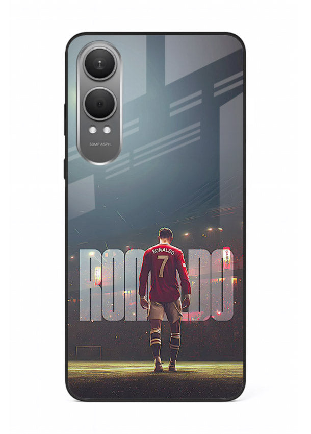 Ronaldo stadium night artwork printed on premium tempered glass OnePlus Nord CE4 Lite back cover