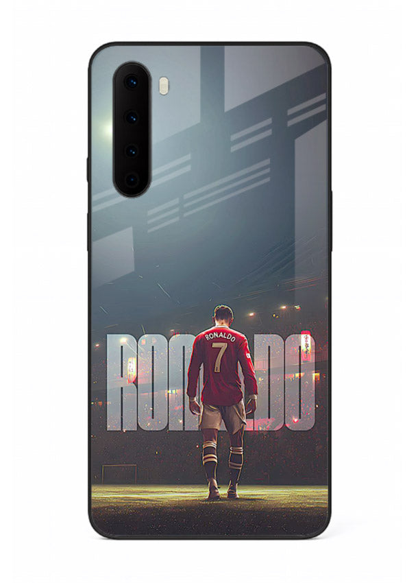 Ronaldo stadium night artwork printed on premium tempered glass OnePlus Nord back cover