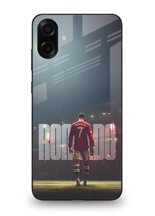 Ronaldo stadium night artwork printed on premium tempered glass Samsung M13 5G back cover