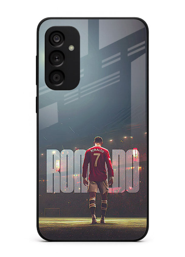Ronaldo stadium night artwork printed on premium tempered glass Samsung M14 5G back cover