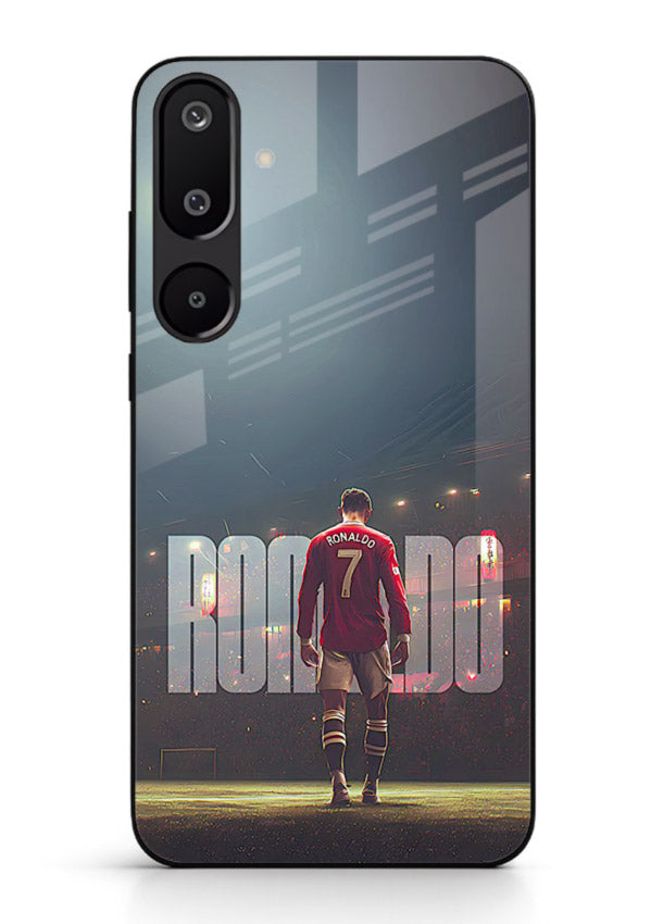 Ronaldo stadium night artwork printed on premium tempered glass Samsung M16 5G back cover