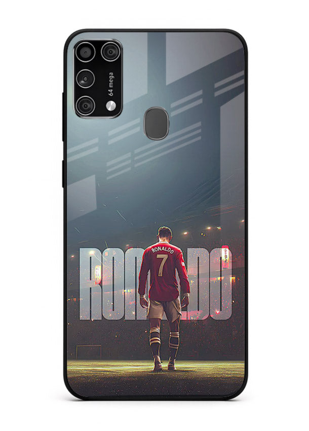 Ronaldo stadium night artwork printed on premium tempered glass Samsung M31 Prime back cover