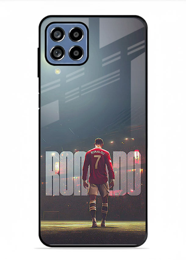 Ronaldo stadium night artwork printed on premium tempered glass Samsung F62 back cover