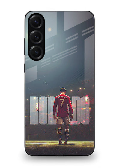 Ronaldo stadium night artwork printed on premium tempered glass Samsung M35 5G back cover