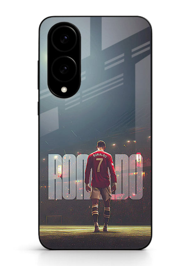 Ronaldo stadium night artwork printed on premium tempered glass Samsung S25 Edge back cover
