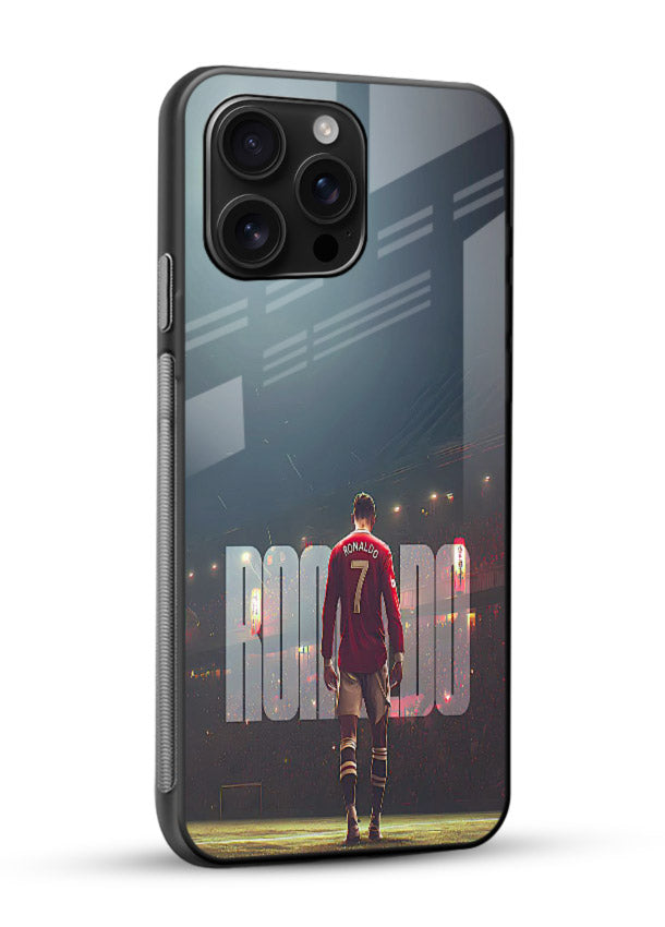 Ronaldo stadium night artwork printed on premium tempered glass mobile back cover - 2