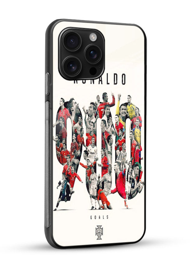 Ronaldo typography collage artwork on glossy tempered glass phone back cover - 2