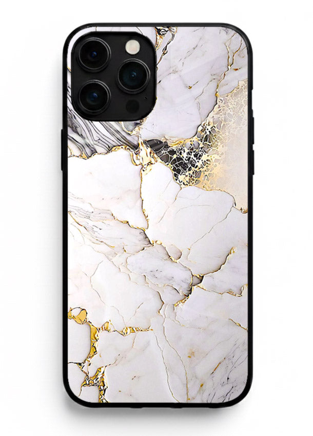 RoseGold Fluid Veins iphone 16 pro max glass back cover with flowing rosegold marble design