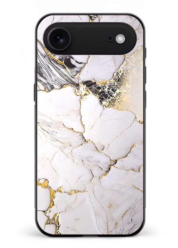 RoseGold Fluid Veins iphone 18 air glass back cover with flowing rosegold marble design