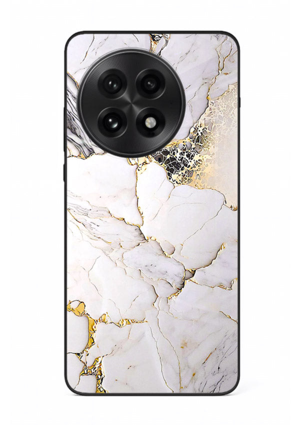 RoseGold Fluid Veins OnePlus 13 glass back cover with flowing rosegold marble design