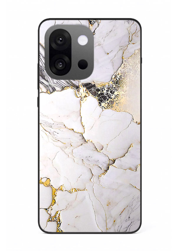 RoseGold Fluid Veins OnePlus 13s glass back cover with flowing rosegold marble design