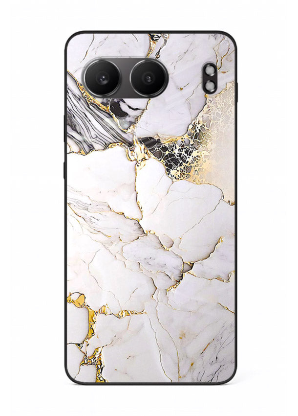 RoseGold Fluid Veins OnePlus Nord 4 glass back cover with flowing rosegold marble design