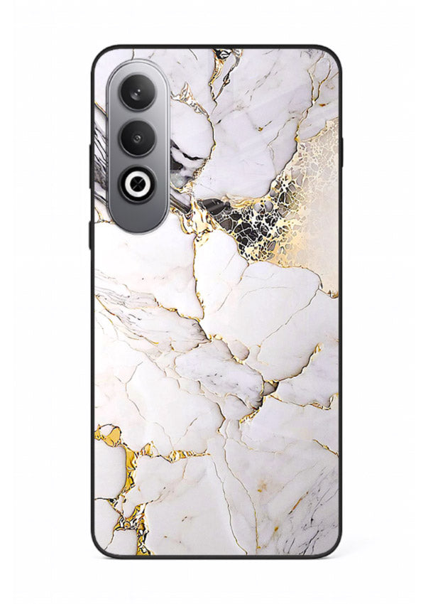 RoseGold Fluid Veins OnePlus Nord CE4 glass back cover with flowing rosegold marble design