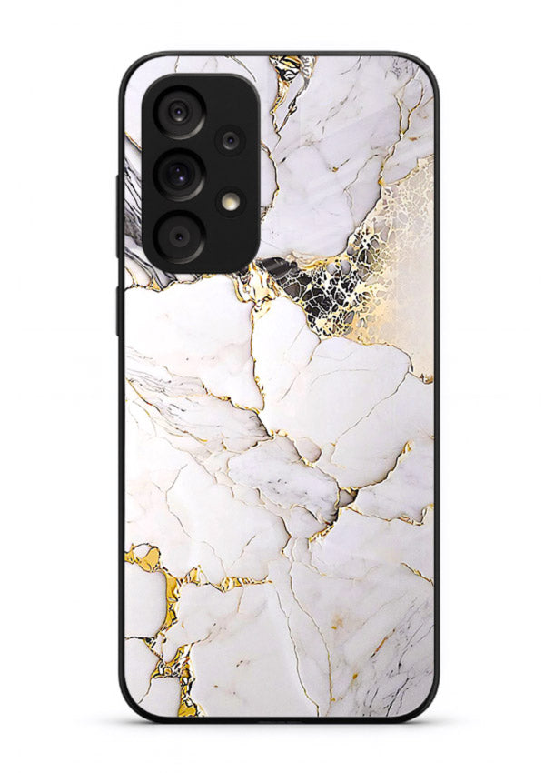 RoseGold Fluid Veins Samsung A23 5G glass back cover with flowing rosegold marble design
