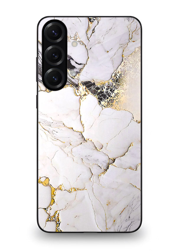 RoseGold Fluid Veins Samsung A25 5G glass back cover with flowing rosegold marble design