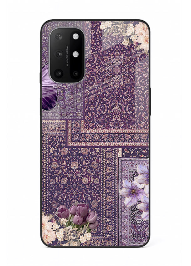 Purple tapestry artwork printed on glossy tempered glass OnePlus 8T back cover