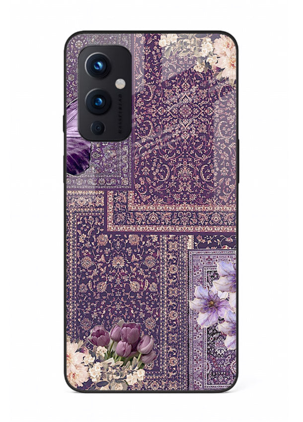 Purple tapestry artwork printed on glossy tempered glass OnePlus 9 Pro back cover