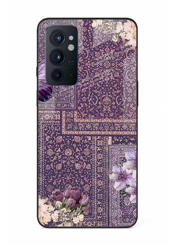 Purple tapestry artwork printed on glossy tempered glass OnePlus 9RT back cover