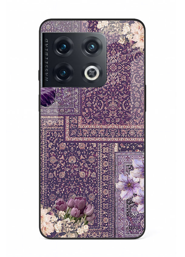 Purple tapestry artwork printed on glossy tempered glass OnePlus 10 Pro back cover