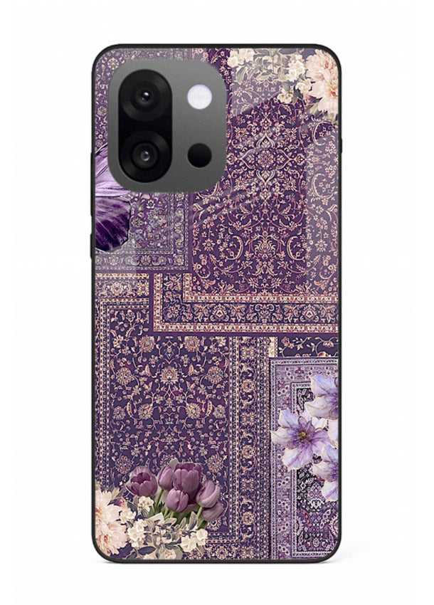 Purple tapestry artwork printed on glossy tempered glass OnePlus 13s back cover