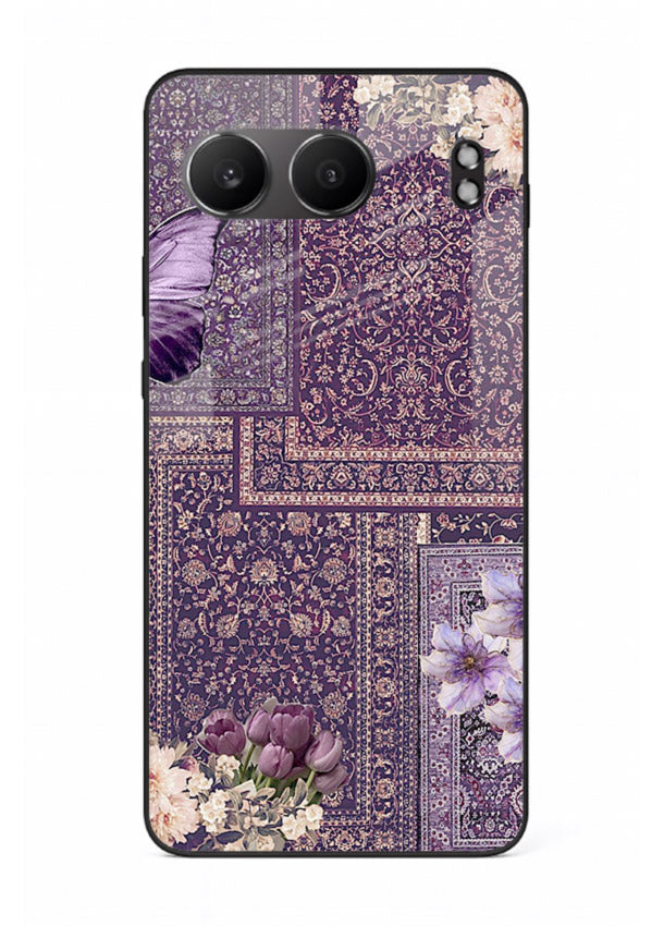 Purple tapestry artwork printed on glossy tempered glass OnePlus Nord 4 back cover