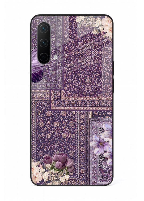 Purple tapestry artwork printed on glossy tempered glass OnePlus Nord CE 5G back cover