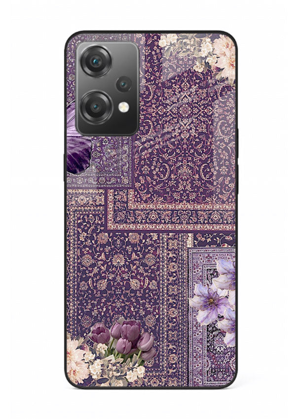 Purple tapestry artwork printed on glossy tempered glass OnePlus Nord CE2 Lite 5G back cover