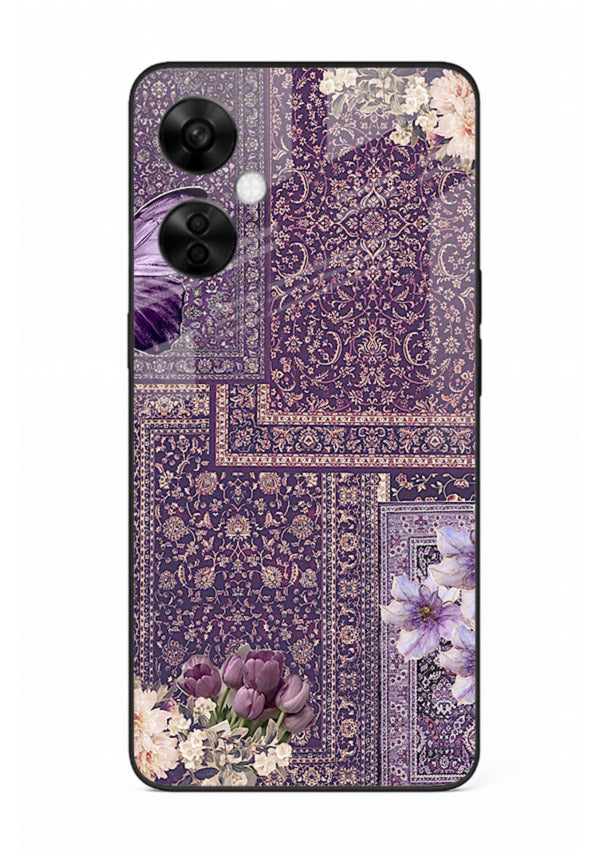 Purple tapestry artwork printed on glossy tempered glass OnePlus Nord CE3 Lite back cover