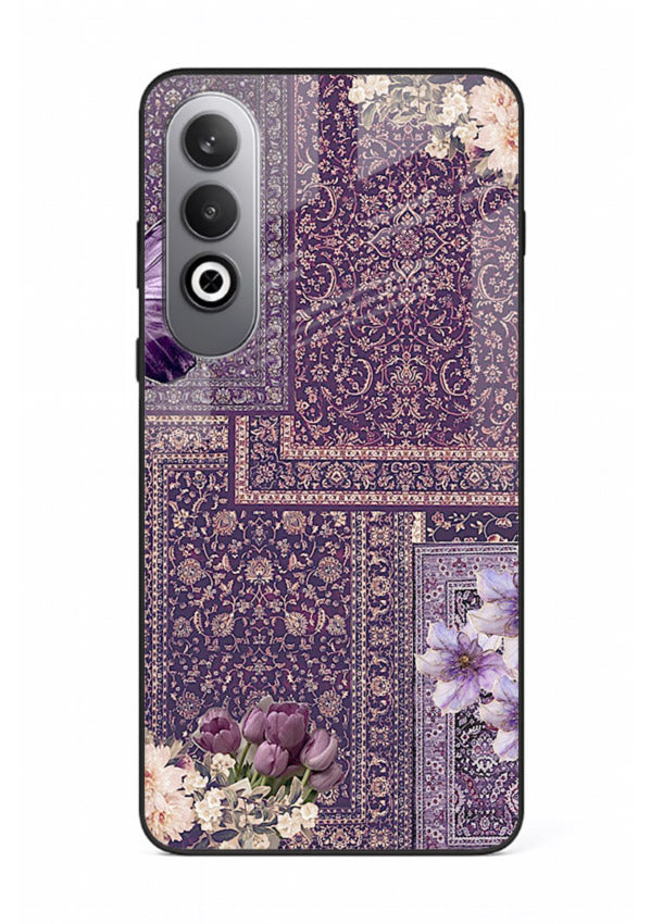 Purple tapestry artwork printed on glossy tempered glass OnePlus Nord CE4 back cover