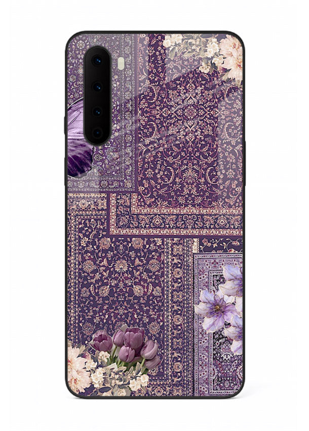Purple tapestry artwork printed on glossy tempered glass OnePlus Nord back cover