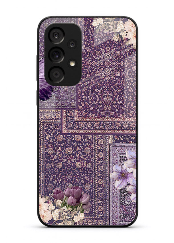 Purple tapestry artwork printed on glossy tempered glass Samsung A53 5G back cover