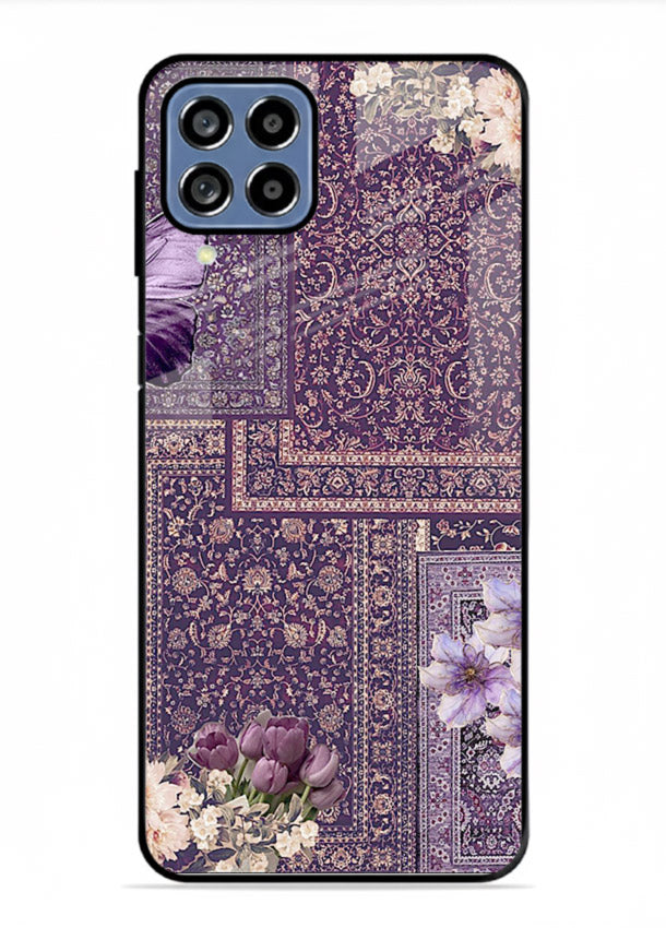 Purple tapestry artwork printed on glossy tempered glass Samsung M53 5G back cover