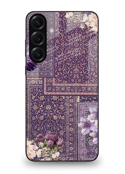 Purple tapestry artwork printed on glossy tempered glass Samsung A36 5G back cover