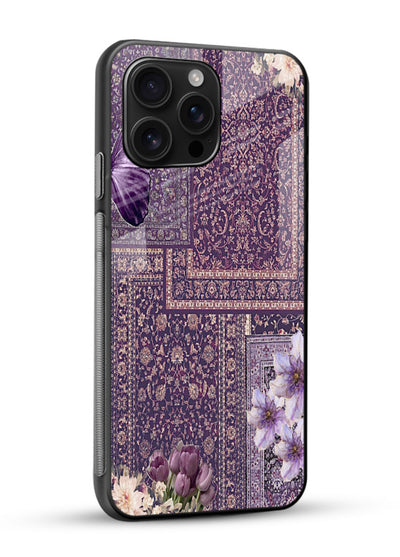 Purple tapestry artwork printed on glossy tempered glass mobile cover - 2