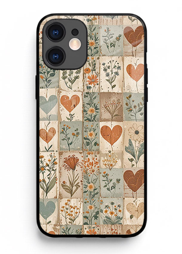 Rustic Patch Quilt patchwork quilt pattern iphone 11 glass back cover