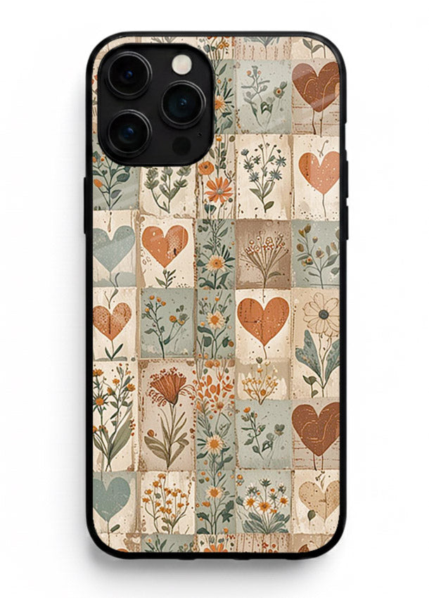 Rustic Patch Quilt patchwork quilt pattern iphone 14 pro max glass back cover