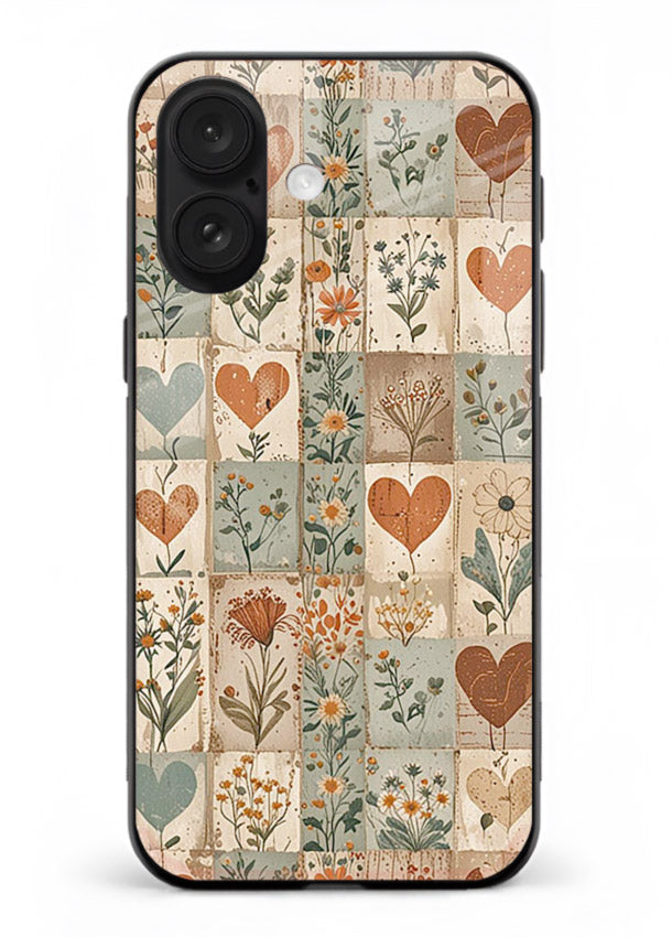 Rustic Patch Quilt patchwork quilt pattern iphone 18 glass back cover