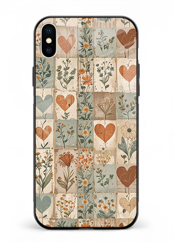 Rustic Patch Quilt patchwork quilt pattern iphone xs max glass back cover